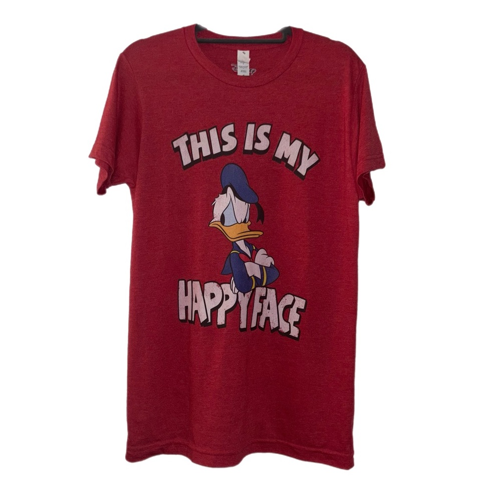 DISNEY Donald Duck THIS IS MY HAPPY FACE Tee NWOT